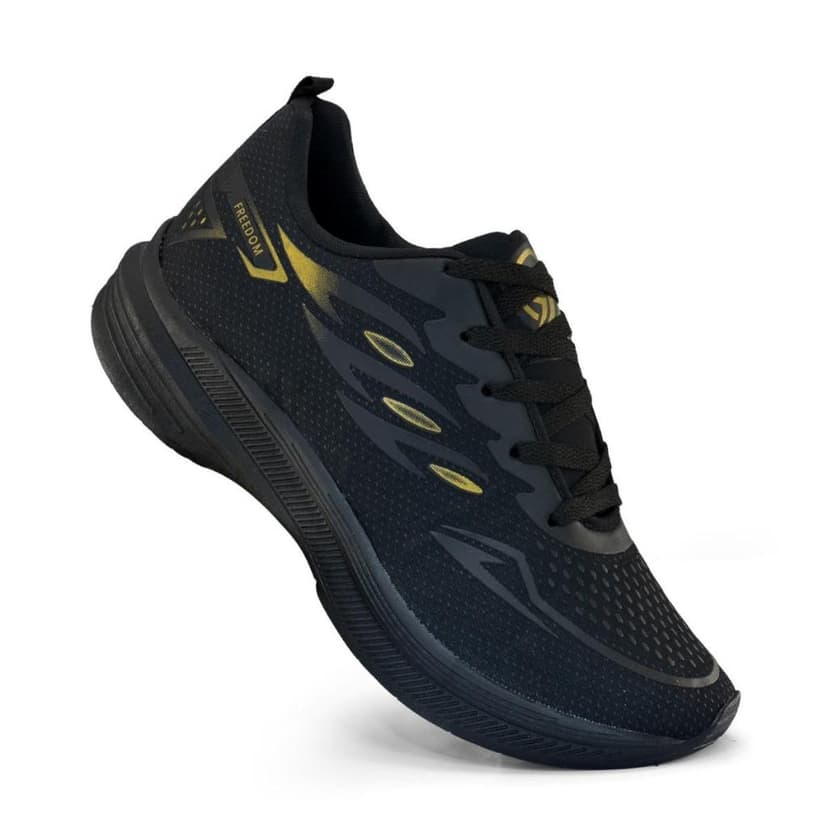 Tenis Masculino Escolar Academia Corrida Original FREEDOM Corrida Caminhada Lançamento EXCLUSIVO CINZA GRAVITE e LARANJA