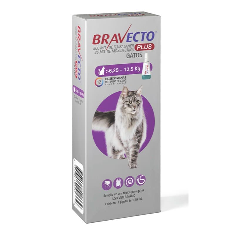 Antipulgas Bravecto® Gatos Transdermal Plus 500mg Roxo