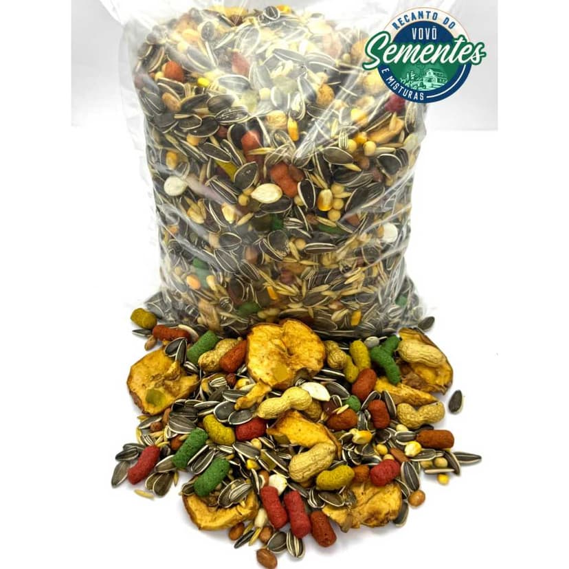 2KG / 5KG Mistura PAPAGAIO SUPER Premium C/ Frutas Raçao Arara Maritáca Completa