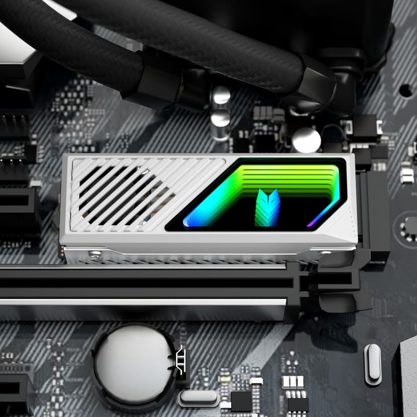 DISSIPADOR CALOR SSD M.2 NVME BRANCO M2F ARGB COM VENTILADOR