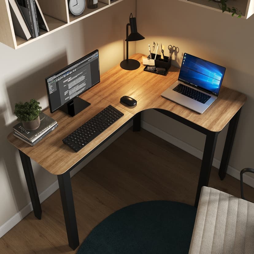 Mesa Gamer Legos 120cm em L de Canto para Home Office Setup Escrivaninha Geek Com Cantos Arredondados Design Moderno