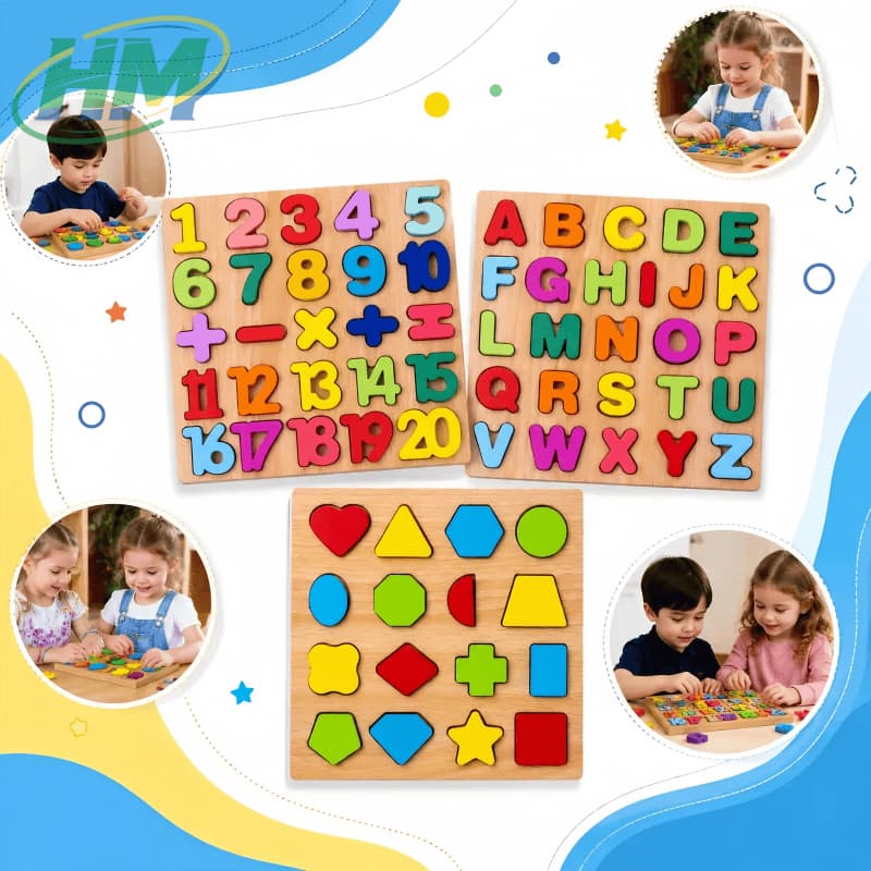 Kit 3 Jogos Brinquedos Educativos Madeira Numeros Letras Alfabeto Babuu Brinquedos Educativos