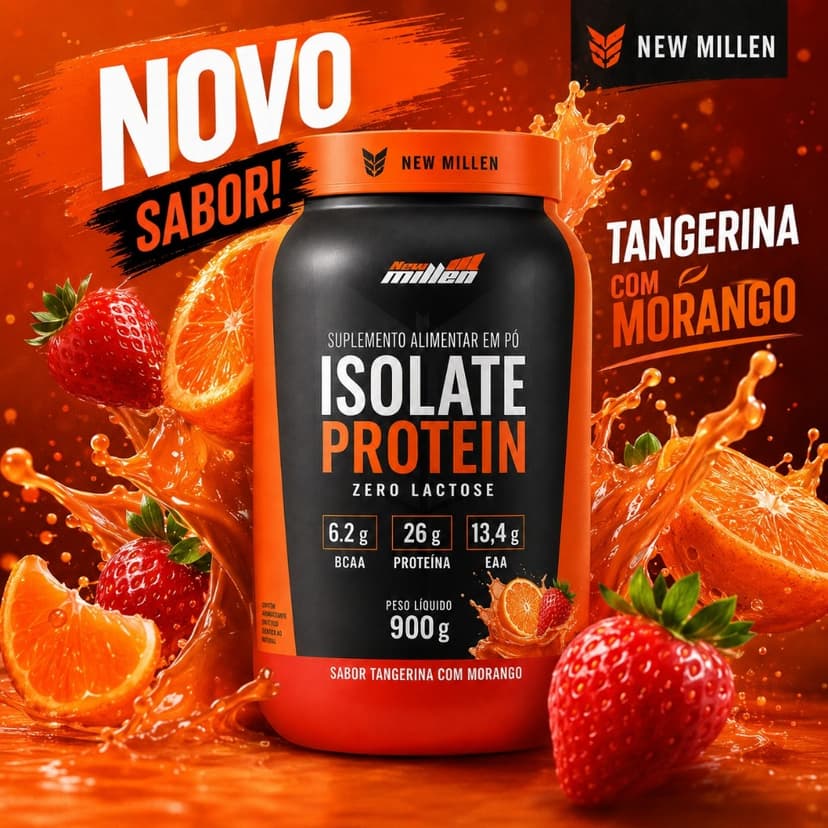 Whey Protein Isolado Zero Lactose Isolate Protein 900g New Millen