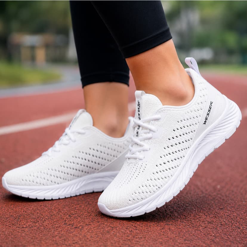 Tênis Esportivo Leve Macio Confortável Tênis Branco Esportivo Caminhada Corrida Academia Fitness