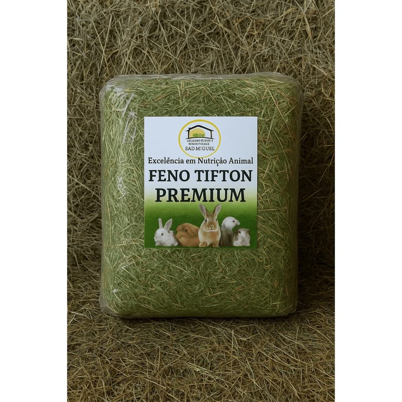Feno Tifton Super Premium Coelho Porquinho da Índia Hamsters Gerbil Auxilia Desgaste Dentário e Digestão de Roedores