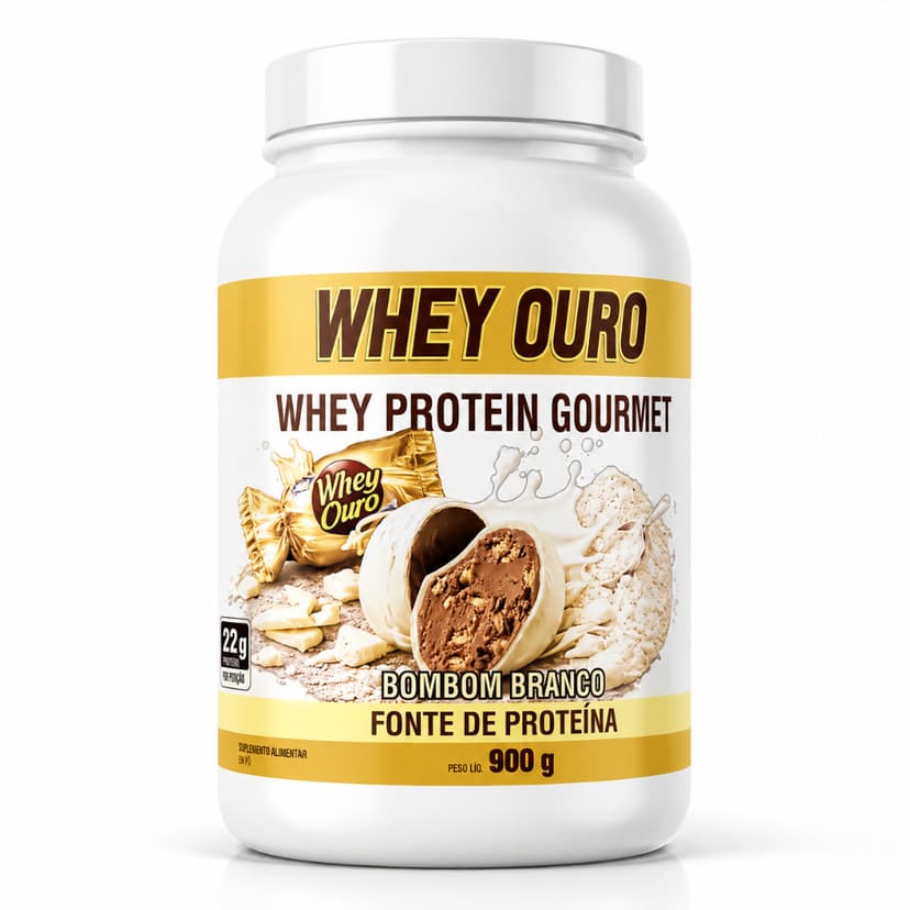 Whey Protein Gourmet 900g Sabor EXCLUSIVO  - 23g de Proteína Por Dose Ganho de Massa Muscular