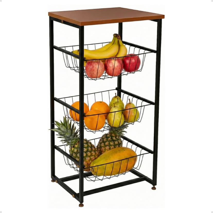 Fruteira de Cozinha chão 3 Cestos Air Fryer