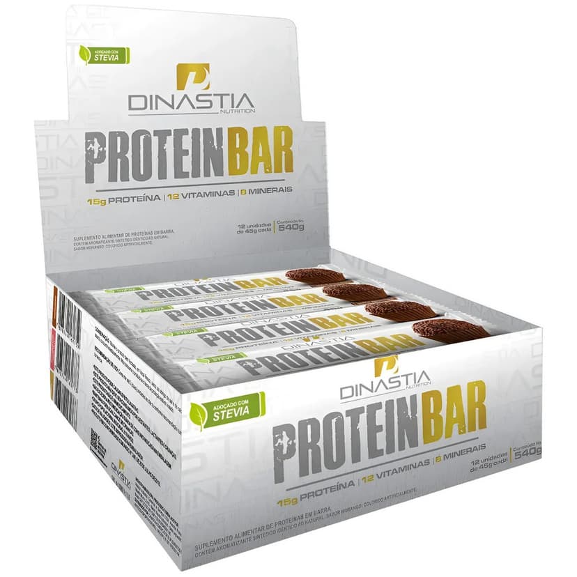Barra de Proteína Protein Bar Whey 15g Protiena Caixa 12 Unidades Dinastia Nutrition