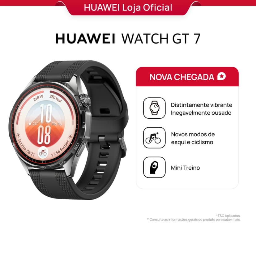 HUAWEI WATCH GT 7 SERIES | 41mm/ 46mm | Smartwatch Relógio | GPS Integrado | AMOLED 1,47" | 5 ATM + IP69