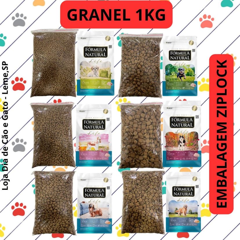 GRANEL 1KG - Ração Fórmula Natural Life Cachorro - Super Premium