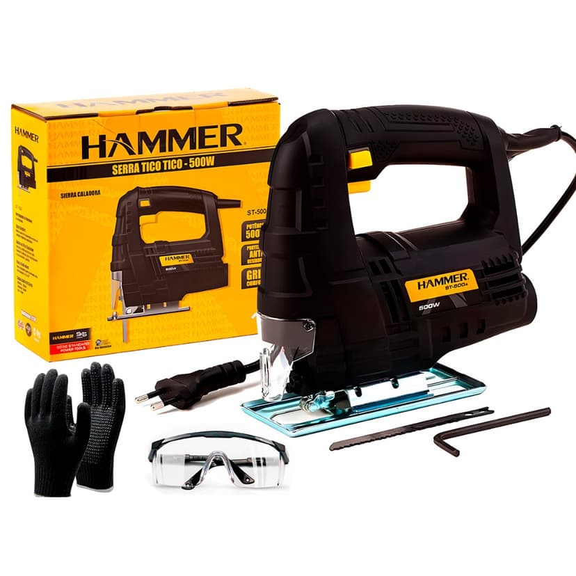 Serra Tico-tico Hammer Gyst500 500w + Acessórios