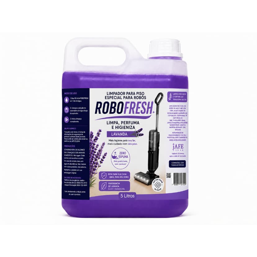 Desinfetante Para Robô Aspirador Robô Fresh Zero Espuma Compativel com todos os modelos e marca 5 Litros