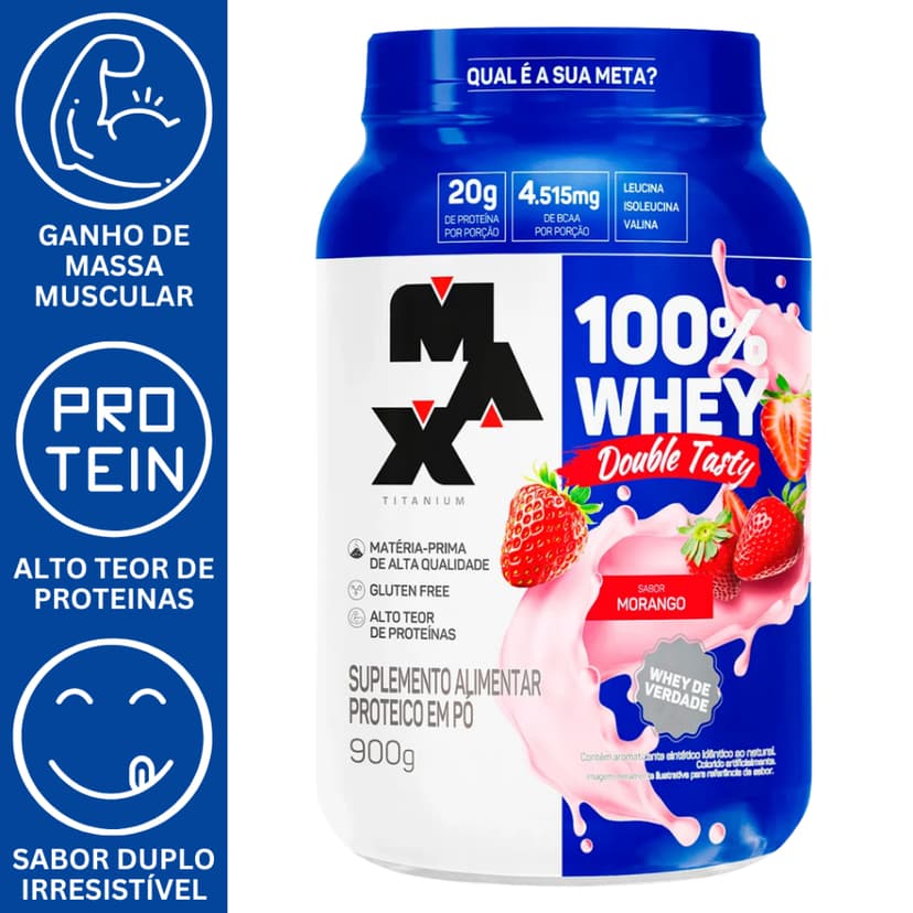 DOUBLE TASTY WHEY PROTEIN 100% POTE 900G (20g protein) - MAX