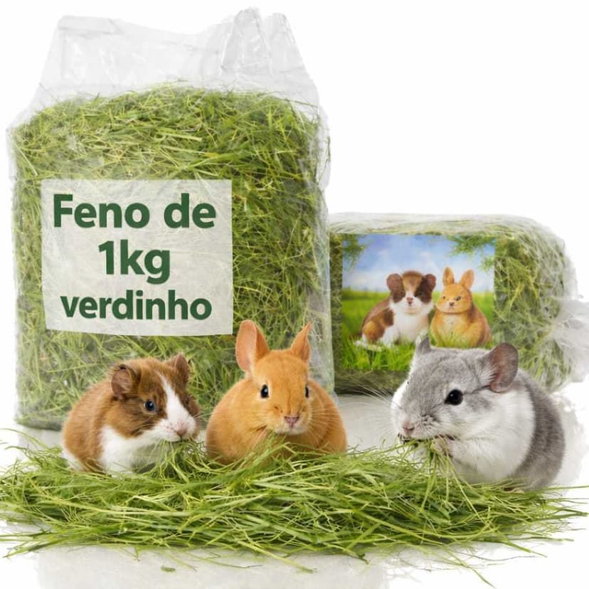 Feno super premium para roedores pacote com 1 kg