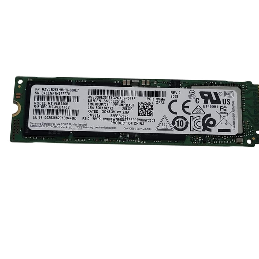 Ssd Nvme Samsung 256gb Pcie G3 X4 Mz-vlb256b (ML472)