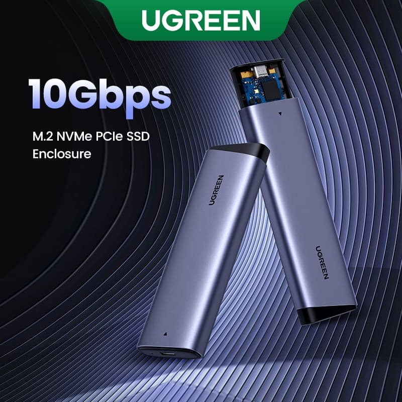 UGREEN M2 SSD Case M . 2 NVMe SATA Adaptador De Gabinete 10 Gbps USB 3.2 Gen2 C Externo Suporta Teclas E & B