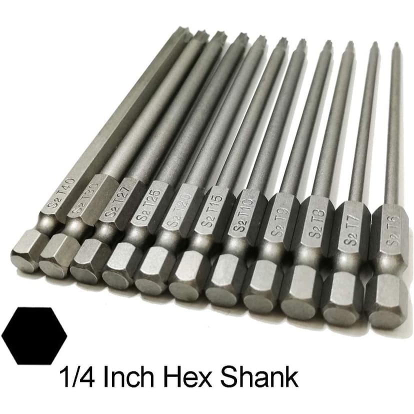 kit 11 chaves bits torx 100mm Compatíveis com parafusadeiras, chaves manuais e elétricas