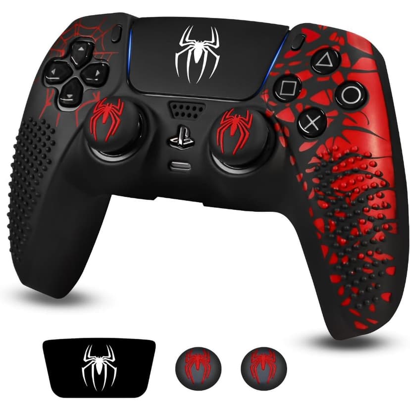 Pele De Silicone Para PS5 , Capa Protetora Controle , Com Polegar E Adesivo Touchpad-Aranha
