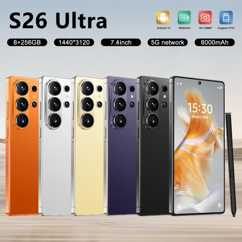 S16-6 Ultra Tela De 6.7 Polegadas 4G/5G Smartphone 8GB + 256GB Memória 8000mAh Bateria Caneta Embutida Nova