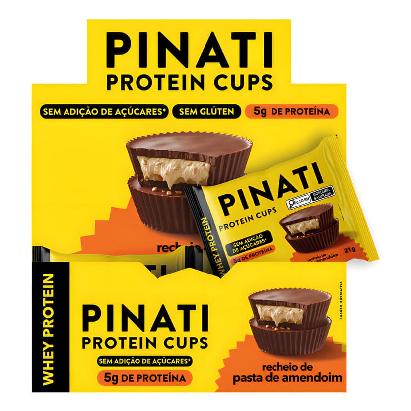 Whey Barra Proteína Zero, Amendoim 21g (caixa 18un) - Pinati