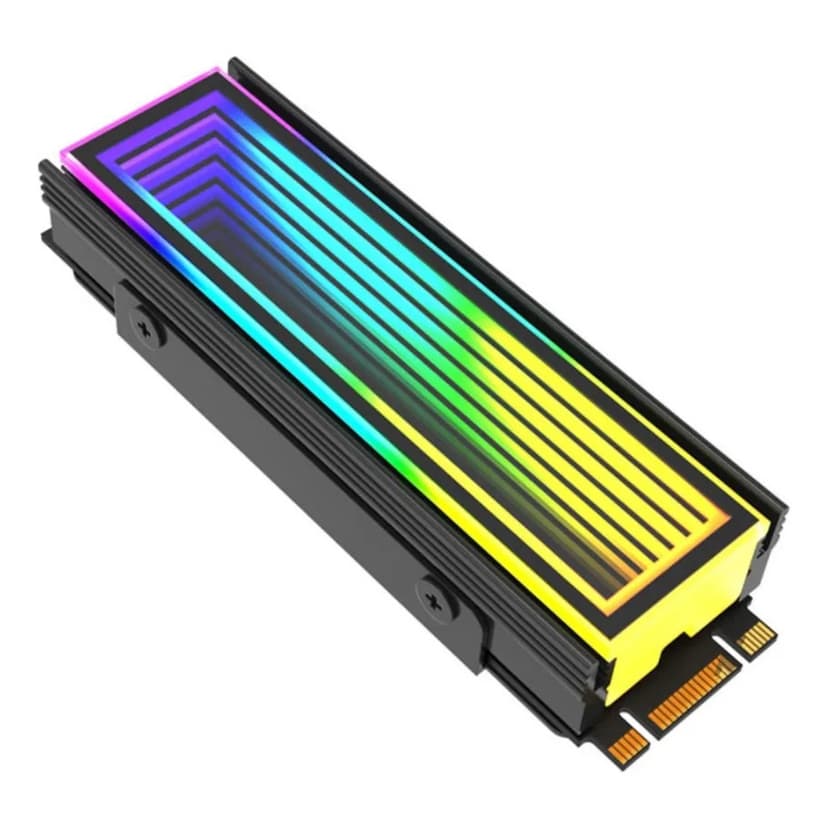 Dissipador SSD NVMe M.2 2280 Delta-CN510 - LED RGB 5V Aura Macho Fêmea