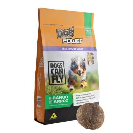 Ração Super Premium Dog Power Cães Sênior Frango Arroz 15kg