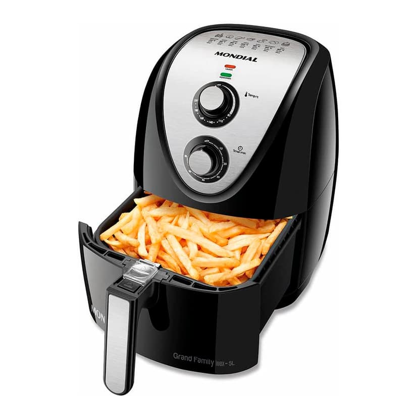 Fritadeira Sem Óleo Air Fryer Mondial Grand Family 5L AFN-50-BI Inox/Preto