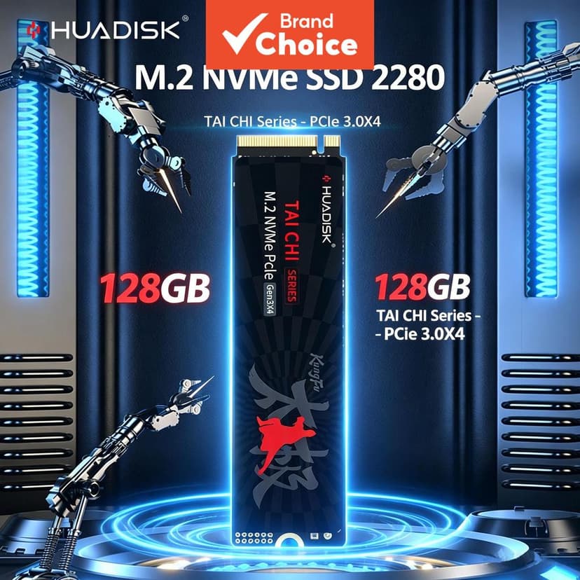 HUADISK SSD PCIe Gen 3 128GB M.2 NVMe para notebook, desktop e PC