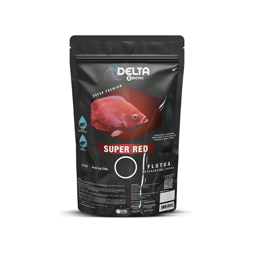 Delta Zbiotec Ração Super Red 750g Bag 500mg Astaxantina