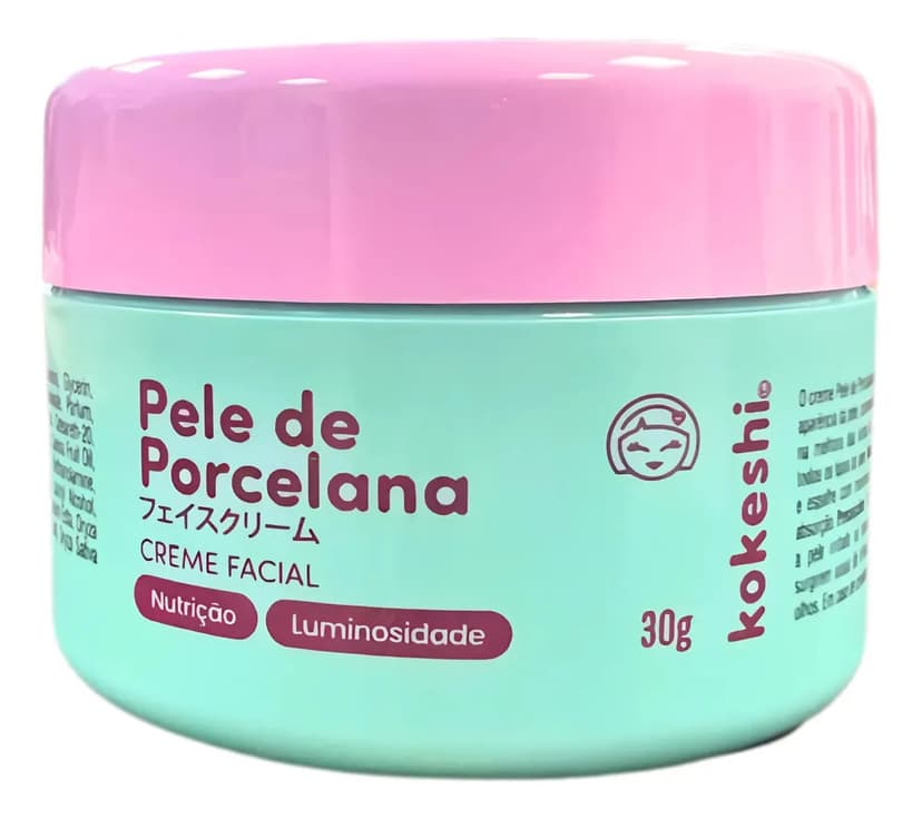 Hidratante Creme Facial Pele De Porcelana Kokeshi 30g Milagre do Arroz