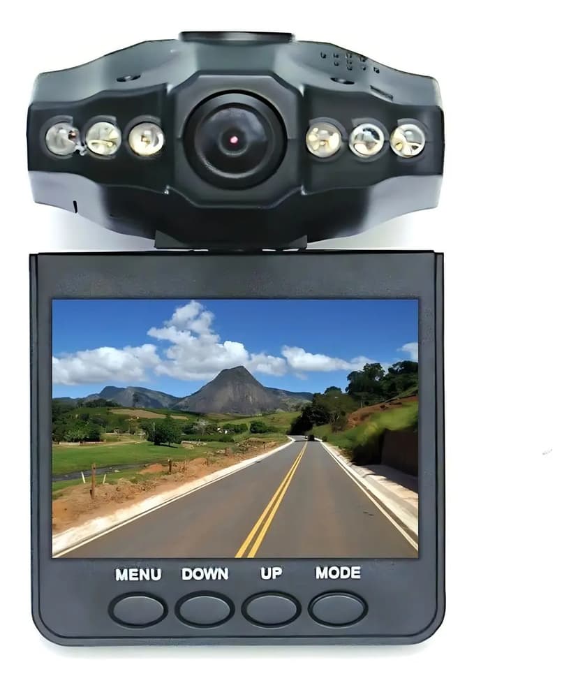 Gravador Camera Carro Veicular Video Hd Dvr Segurança Noite Cor Preto