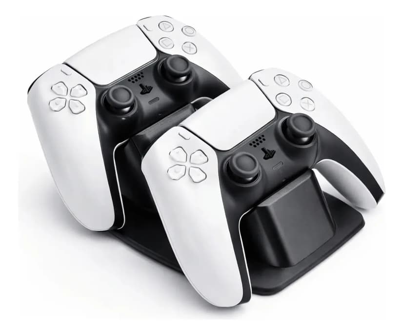 Suporte Controle Ps5 Duplo Dualsense Base Mesa Gamer Preto Organizador Controle Ps5