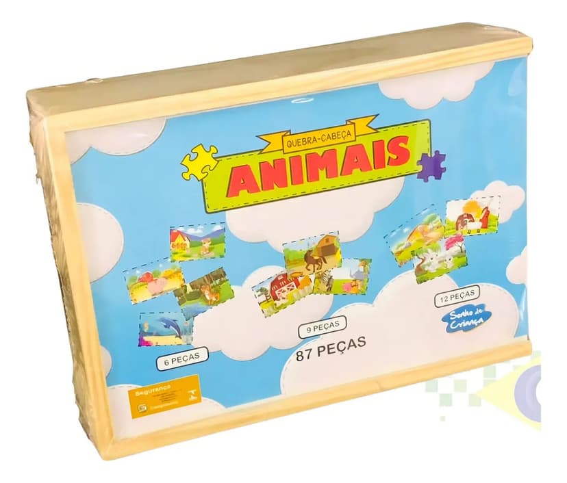 Brinquedos Educativos - Quebra Cabeça De Animais 10 Peças