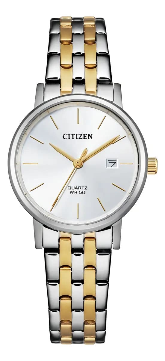 Vestido feminino Citizen Silver Dial EU6094-53a... Cor da pulseira Dcmstore: prata/ouro, cor da moldura, cor de fundo prateada, prata