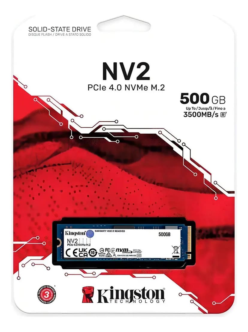 Hd Ssd Nvme 500gb, Pcie 4.0, Nv2 Nvme Gamer E Pc Kingston