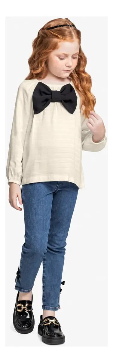 Conjunto Bata Com Calça Jeans Trick Nick Bege