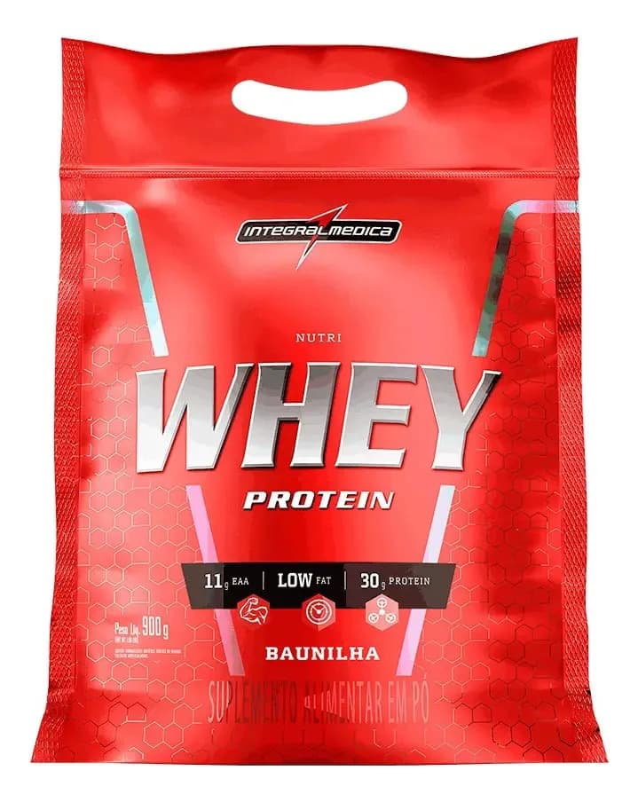 Hipercalórico Nutriwhey 900g Pouch - Integralmedica Sabor Morango