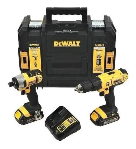 Kit Parafusadeira e Furadeira de Impacto 13mm, Parafusadeira de Impacto 6,35mm Dewalt, Modelo DCK222D2T-BR, Com Maleta de Ferramentas, 2 Baterias MAX 2Ah, 1 Carregador