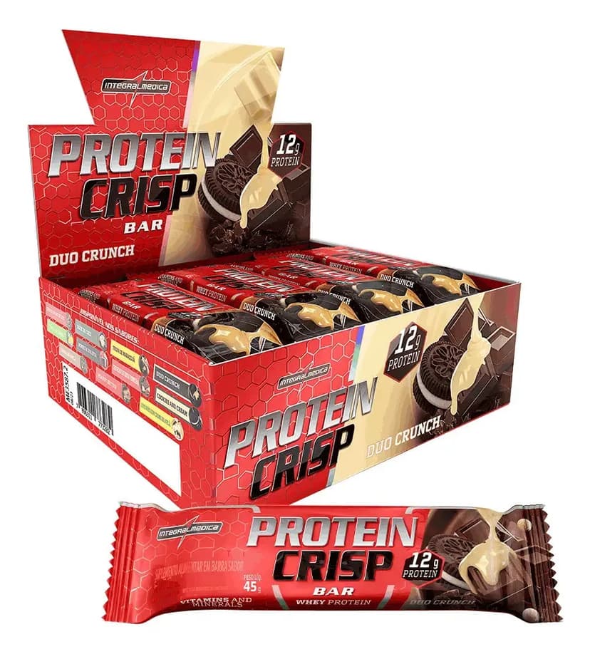 Barra Proteina Protein Crisp Bar Integralmedica 12 Unidades Sabor Duo