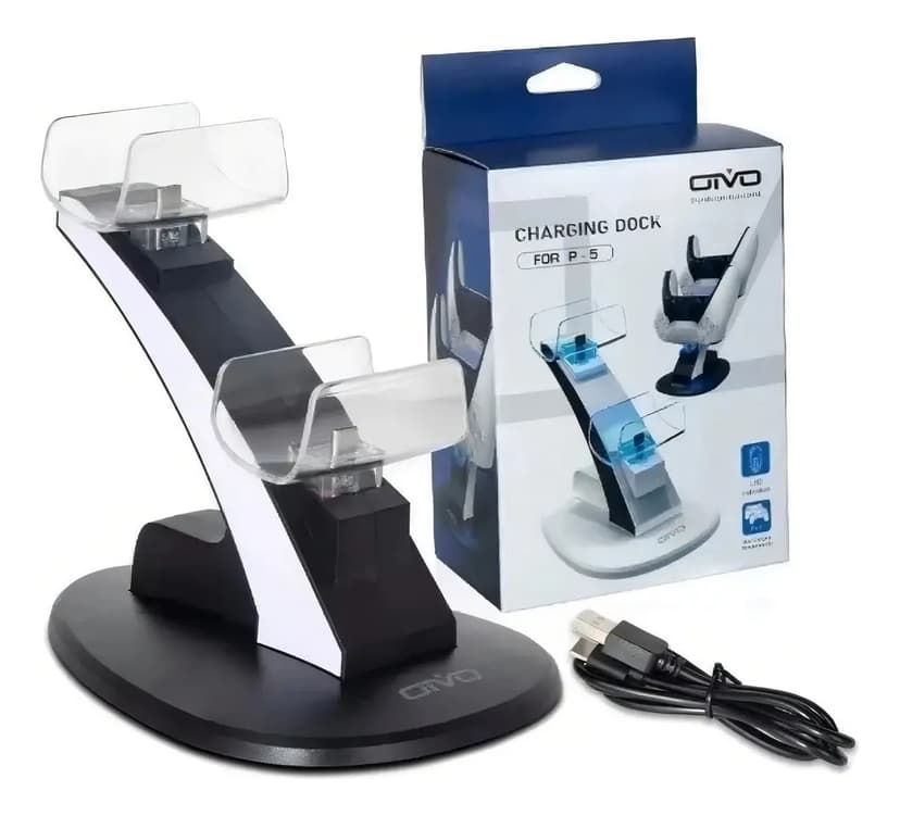 Carregador De Controle Ps5 Duplo Cor Branco