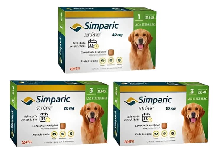 Combo 2 Simparic 3 Comp E 1 Simparic 1 Comp 80mg 20,1-40kg