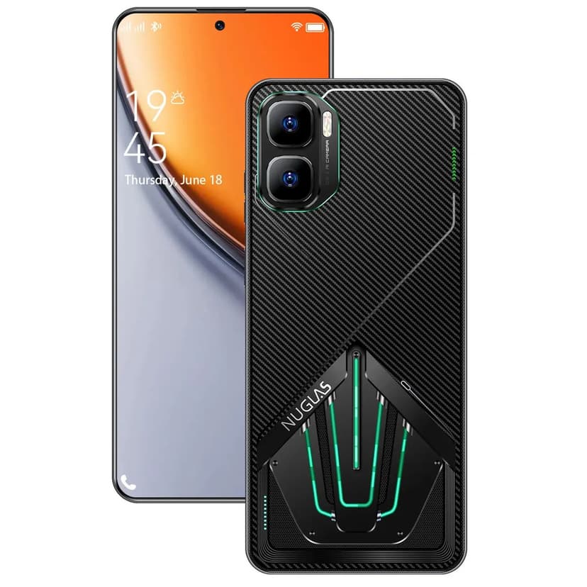 NUGLAS GT50 Pro Celular 5G 12GB RAM 1024GB ROM Dimensity 9200 3,5GHz Android 16 Tela 6,82 3840x2160 Câmera Principal 108MP Frontal 32MP Bateria 8000mAh NFC GPS Dual SIM Bluetooth 5.4 Preto