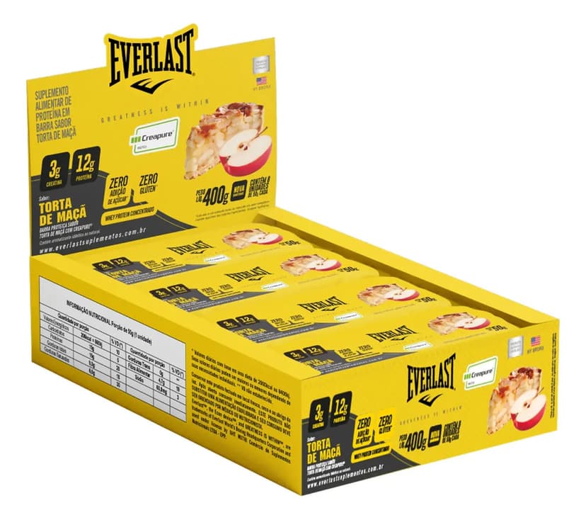 Barra Proteína Torta De Maçã Com Creapure 8un - Everlast