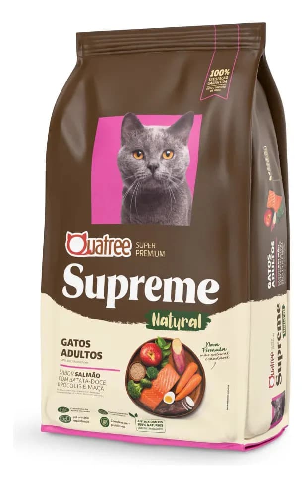 Ração Quatree Supreme Gatos Adultos Salmão e Batata Doce 10,1kg Super Premium