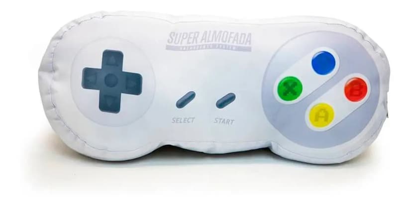 Almofada 100% Poliéster Formato Controle Gamer - Kathavento Cor Branco Desenho do tecido Estampado