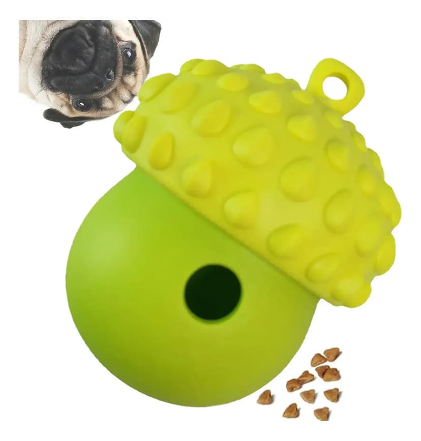 Comedouro Interativo Cachorro Gato Brinquedo Raçao Petisco Verde