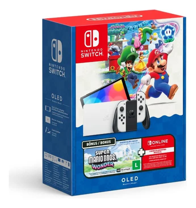 Console Nintendo Switch OLED 64GB com Joy-Con Branco