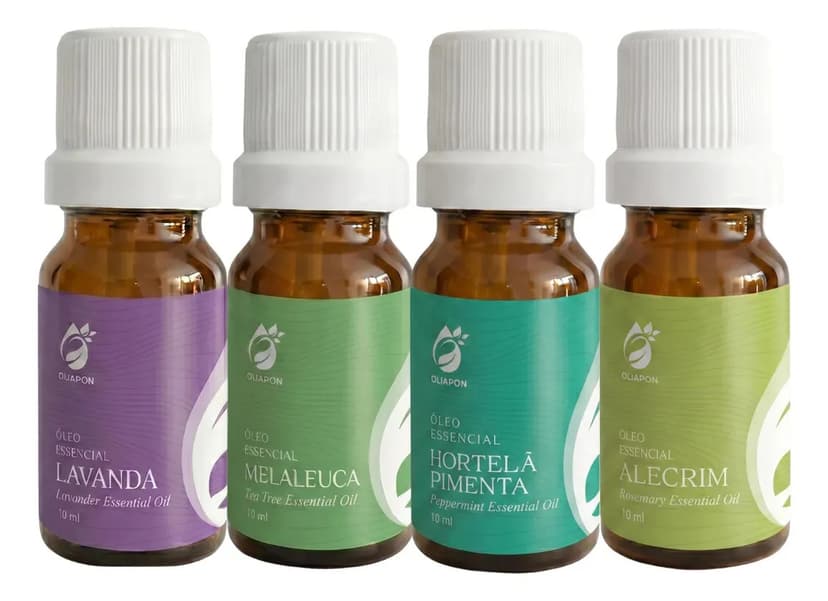 Kit 4 Óleos Essenciais 100% Puros - Mais Vendidos- Oliapon