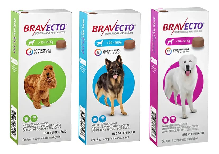 Bravecto Antipulgas e Carrapatos Comprimido Para Cães 20-40kg MSD