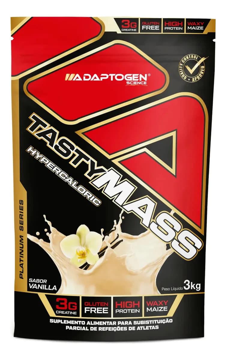 Tasty Mass Hipercalórico 3kg - Adaptogen Sabor Baunilha